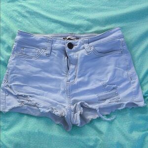 SO Light Blue Distressed Denim Shorts